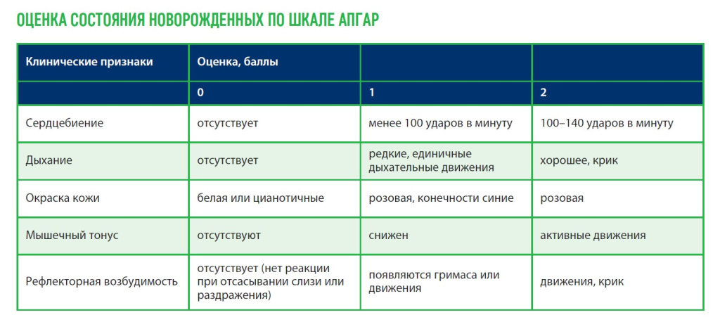 Оценка состояния новорожденных по шкале Апгар